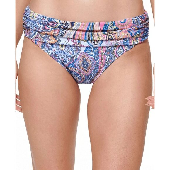 Tommy Hilfiger Size XL Blue Paisley Print Fold Over Full Coverage Bikini Bottom - Picture 1 of 9